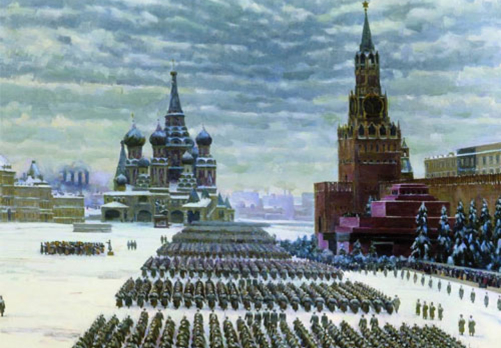 В   белоснежных  полях   под Москвой…