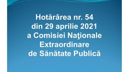 Постановление №54 от 29 апреля 2021 г. Национальной чрезвычайной комиссии по общественному здоровью