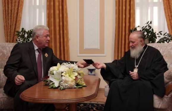 Preşedintele PCRM, Vladimir Voronin a avut o întrevedere cu Patriarhul Moscovei şi al Întregii Rusii, Kiril