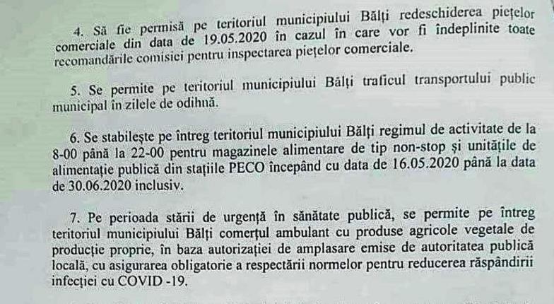 В Бельцах откроются рынки и разрешена работа общественного транспорта