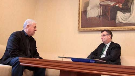 Встреча председателя Партии коммунистов Республики Молдова, Владимира Воронина, с главой Делегации Европейского Союза в Молдове, послом Дирком Шубель