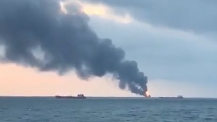 В акватории Черного моря загорелось и затонуло российское судно