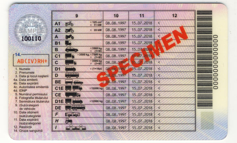 В Молдове с 1 января 2011г. выдаются только водительские удостоверения нового европейского образца
