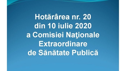 Постановление № 20 от 10 июля 2020 года Национальной чрезвычайной комиссии общественного здоровья