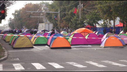 Протестующие из городка 